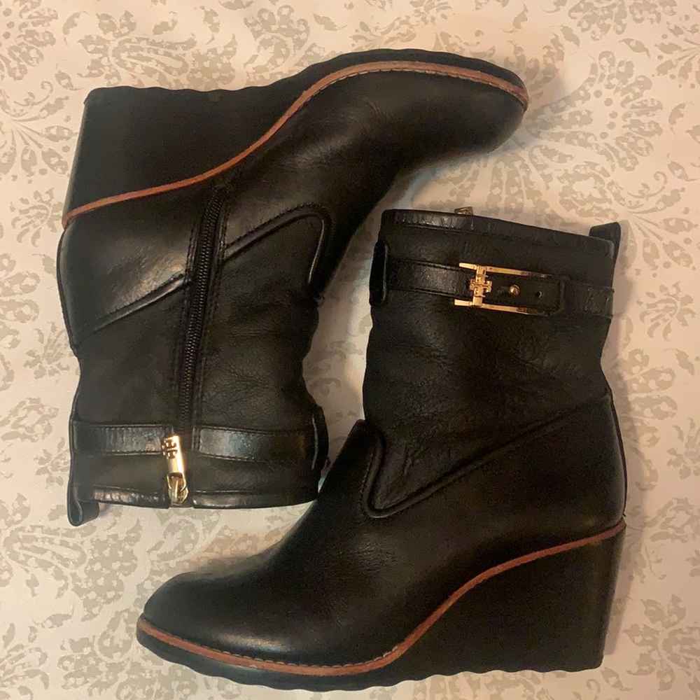 Tory Burch Black Leather Booties